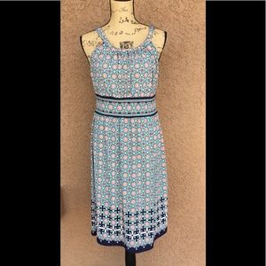 Max Studio Tank Summer Dress Orange Floral Pattern